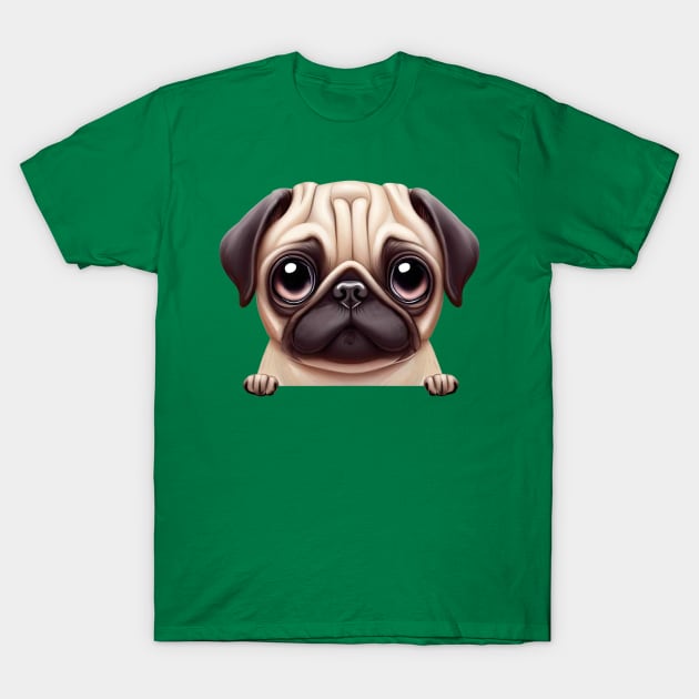 Lovely Pug Design T-Shirt by Art By Mojo